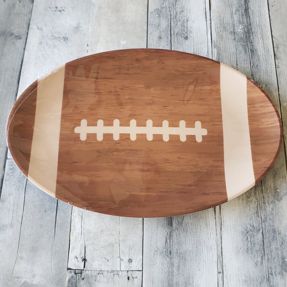 NWT - Set of 2 Large Plastic Football Shaped Serving Trays